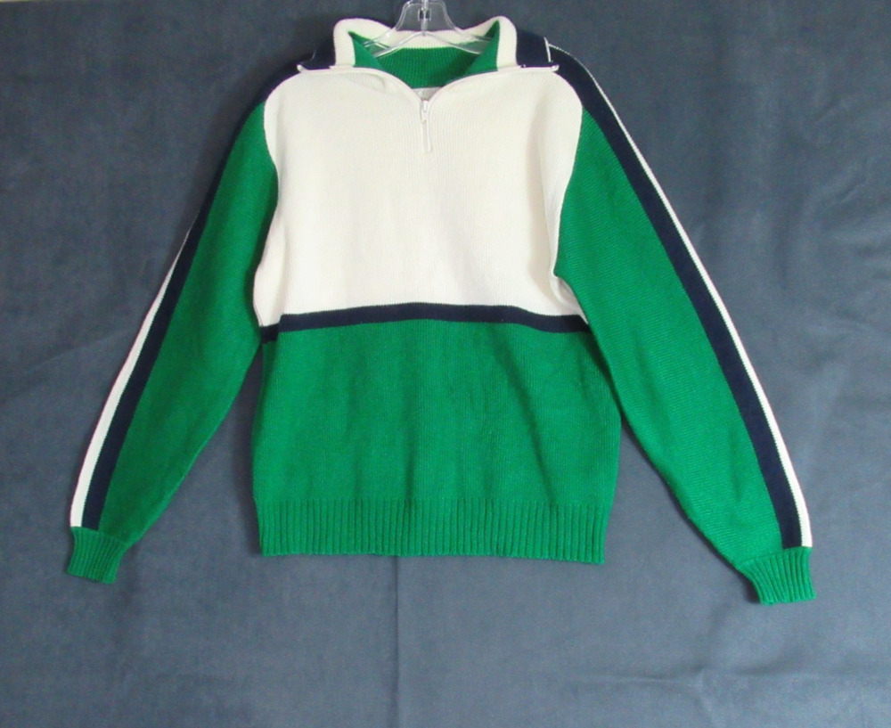 Vintage South Channel Sweater Mens Medium Colorblock Nautical Coastal Retro 80s